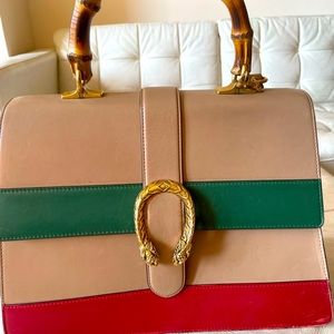 Gucci Dionysus Bamboo Top Handke Bag Colorblock Leather Large